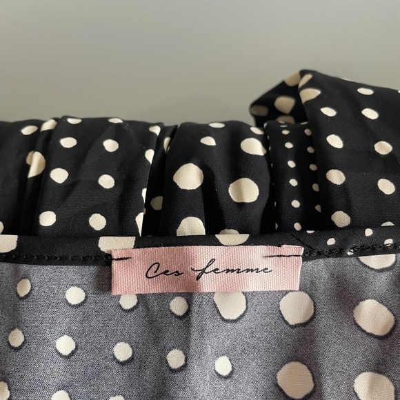 Ces Femme Polka Dot Fit & Flare Blue and White Dress - Picture 7 of 7